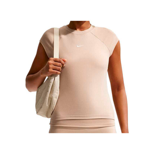 NIKE W NSW CHILL KNIT RIB SS TOP beige