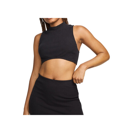 NIKE W NSW NK CHLL KNT RIB CRP TNK negro