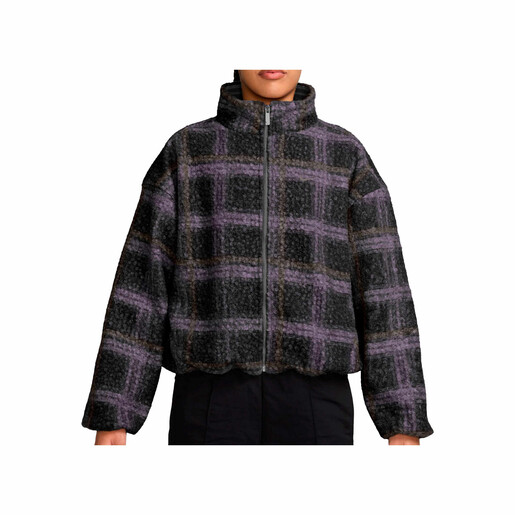 Nike Chaqueta Mujer W NK STREET AOP SHERPA JKT NEGRO
