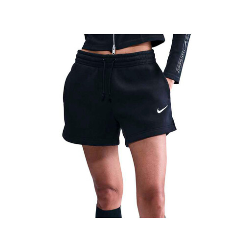 NIKE W NSW PHNX FLC MR STD 4IN SHRT negro