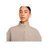 Nike Sudadera Mujer W NK STDO FLC MW OS CROP QZ BEIGE 03