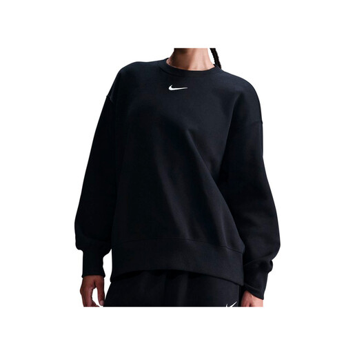 NIKE W NSW PHNX FLC OS LONG CREW negro