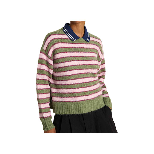 VANS ROLLINS STRIPE SWEATER verde