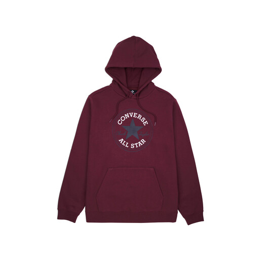 CONVERSE STANDARD FIT CENTER FRONT LARGE CHUCK PATCH CORE PO HOODIE B granate