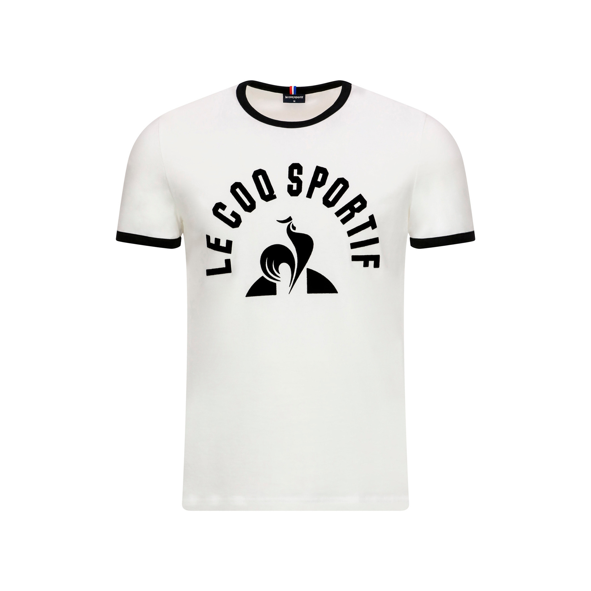 Le Coq Sportif Camiseta Hombre ESS Tee SS N3 M new optical white/black vista frontal Le Coq Sportif Camiseta Hombre ESS Tee SS N3 M new optical white/black vista frontal
