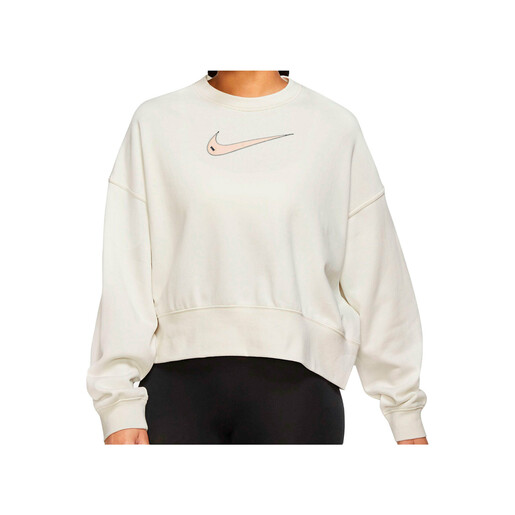 NIKE W NSW SWSH FLC CREW MD CRP blanco