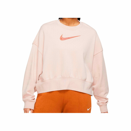 NIKE W NSW SWSH FLC CREW MD CRP rosa