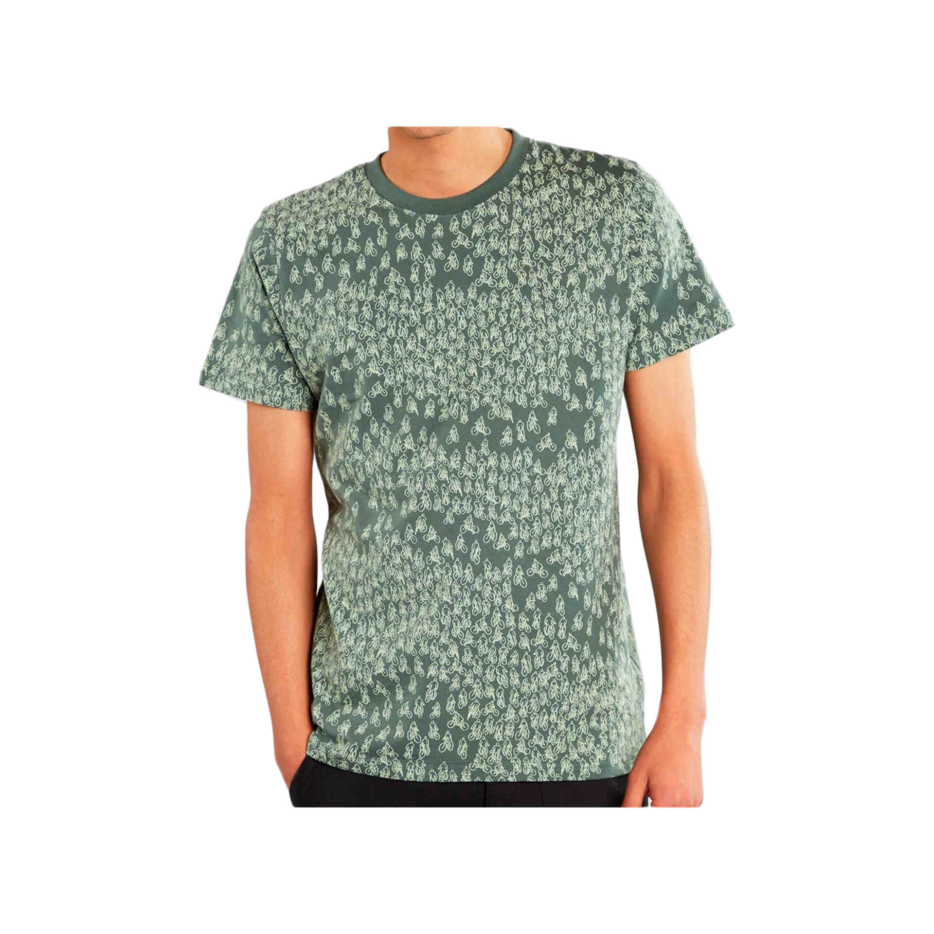 Dedicated Camiseta Hombre T-shirt Stockholm Bike Crowd Forest Green vista frontal Dedicated Camiseta Hombre T-shirt Stockholm Bike Crowd Forest Green vista frontal
