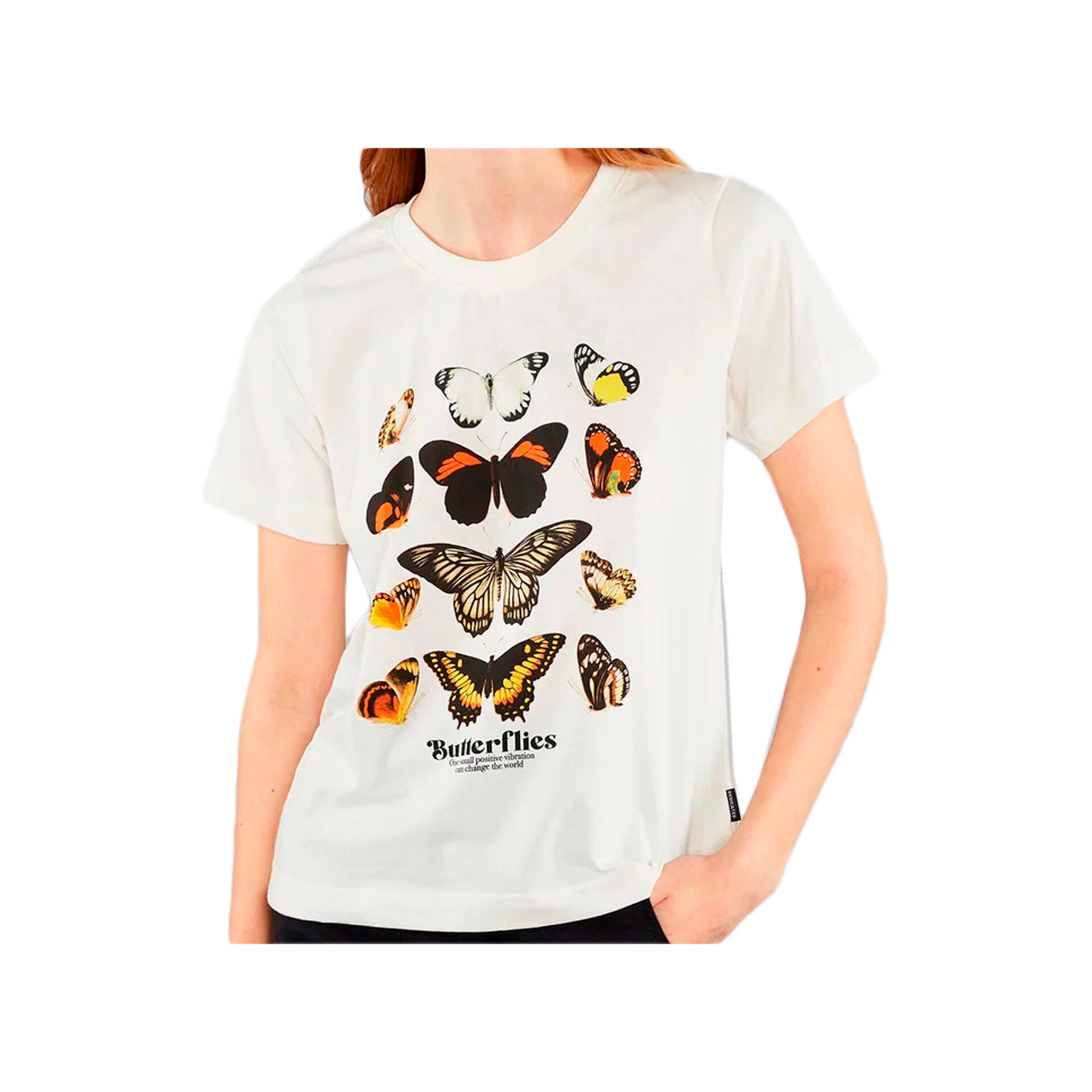 Dedicated Camiseta Mujer T-shirt Mysen Butterflies vista frontal Dedicated Camiseta Mujer T-shirt Mysen Butterflies vista frontal