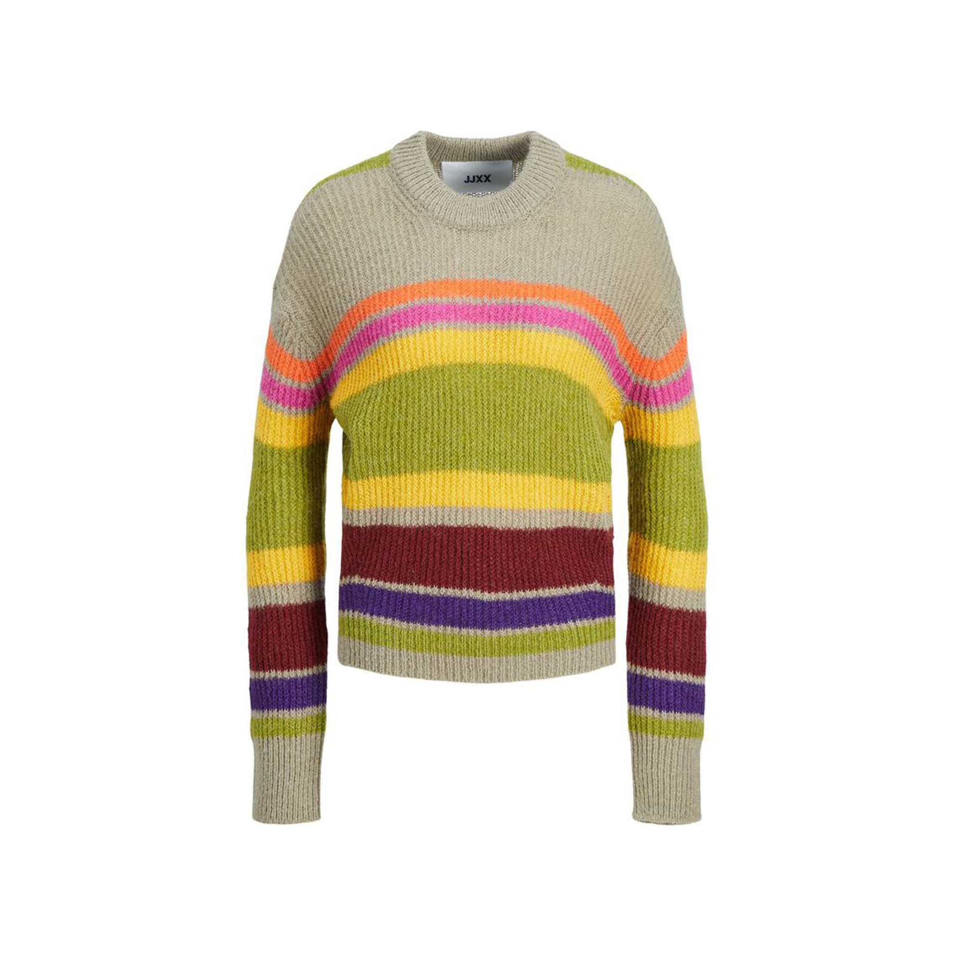 J&J Jersey Mujer JXEMBER LS FLUFFY STRIPE CNECK KNIT NOOS vista frontal J&J Jersey Mujer JXEMBER LS FLUFFY STRIPE CNECK KNIT NOOS vista frontal
