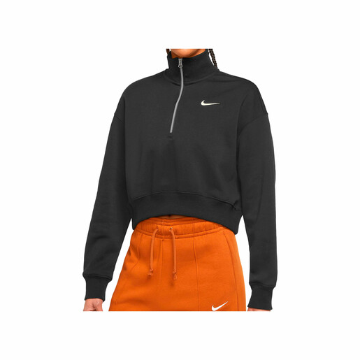 NIKE W NSW PHNX FLC QZ CROP negro