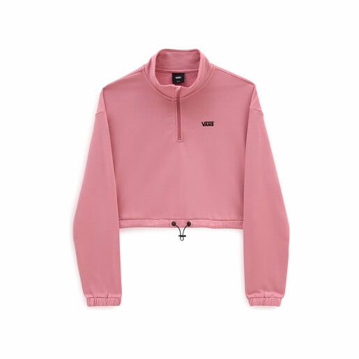 VANS WM LEFT CHEST HALF ZIP FLEECE rosa