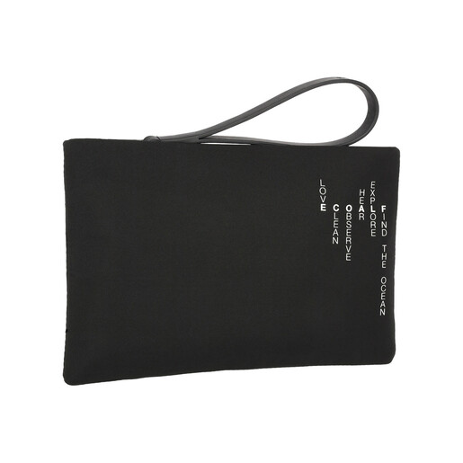 ECOALF LUPITAALF CLUTCH W/ MESSAGE negro