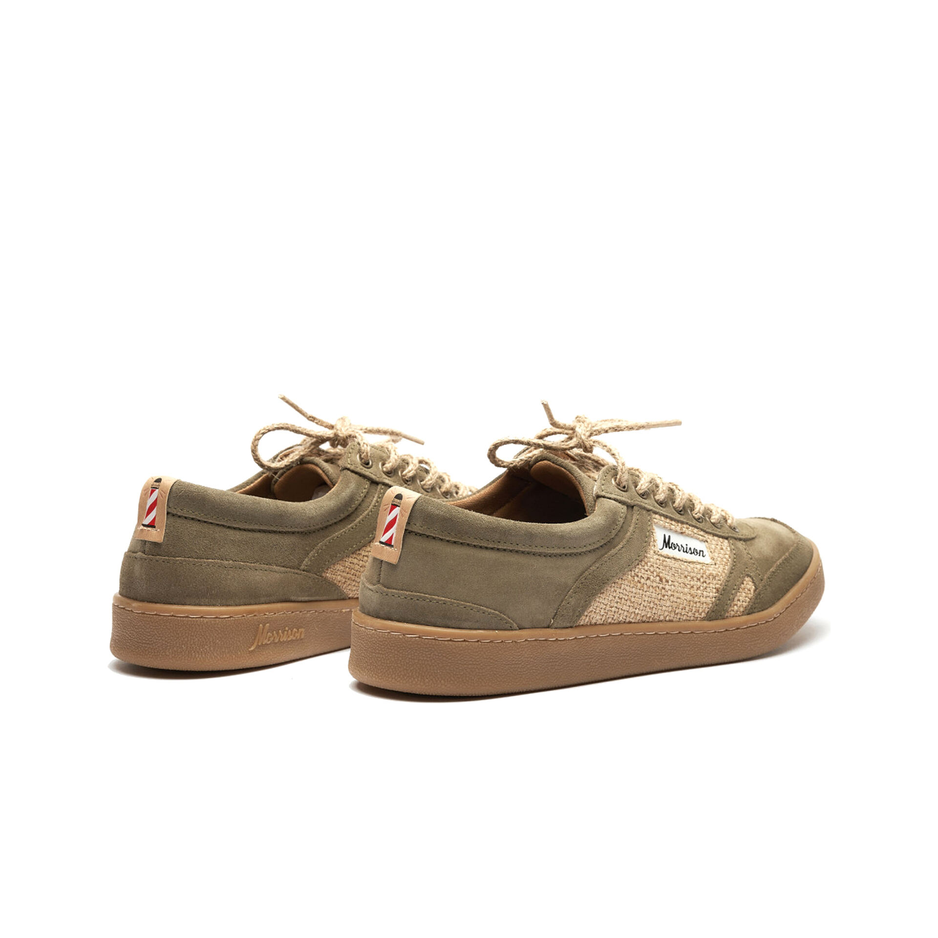 Zapatillas unisex Morrison verdes con cordones marrones KHAKI