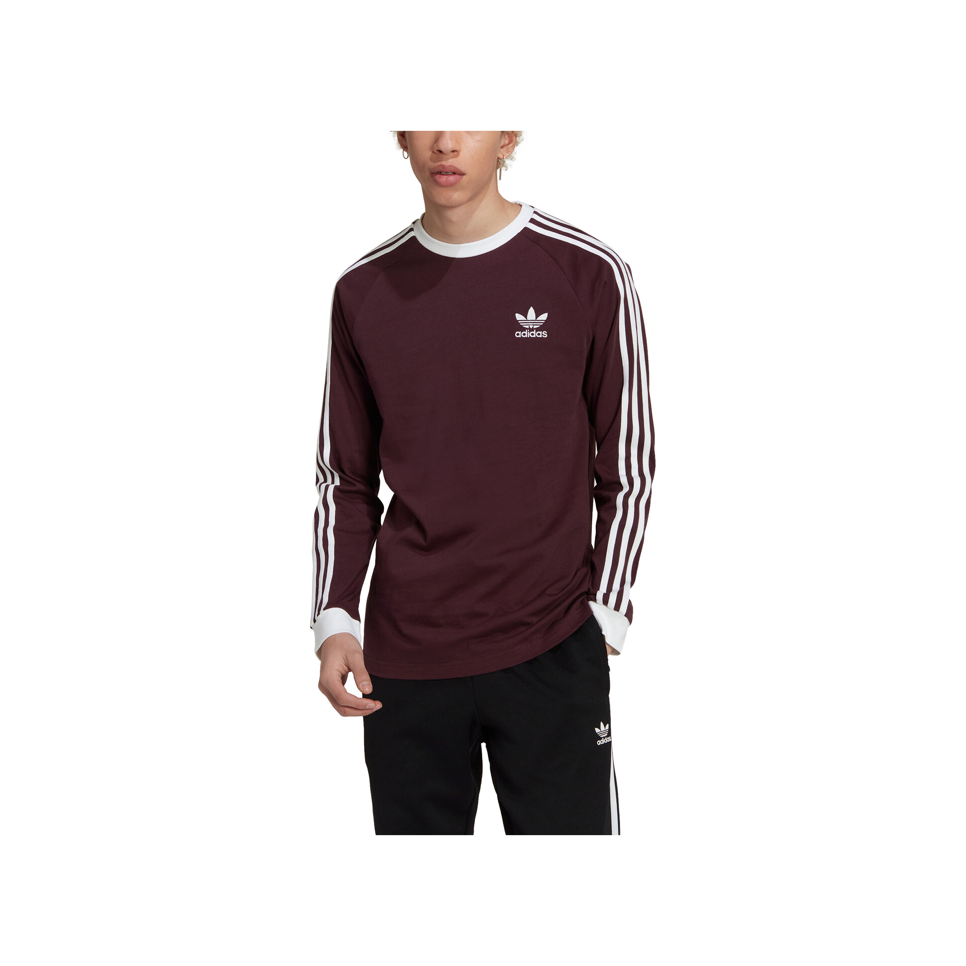 adidas Camiseta Hombre 3-STRIPES LS T vista trasera adidas Camiseta Hombre 3-STRIPES LS T vista trasera