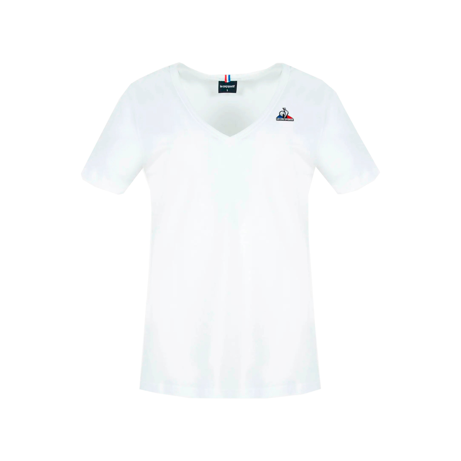 Le Coq Sportif Camiseta Mujer ESS Tee SS Col V N1 vista frontal Le Coq Sportif Camiseta Mujer ESS Tee SS Col V N1 vista frontal