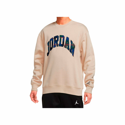 NIKE M J ESS HOL PLD FLC CREW beige