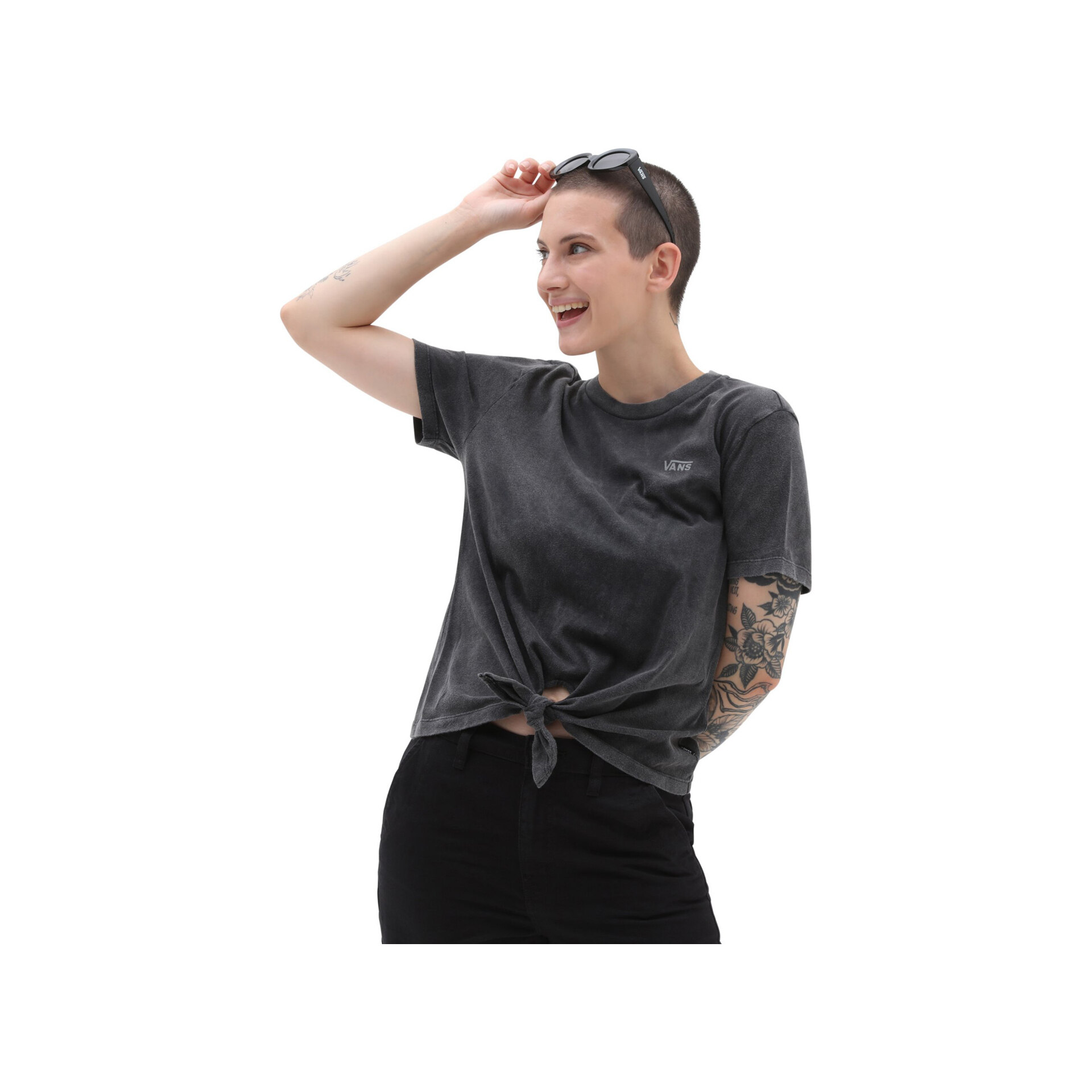 Vans Camiseta Mujer WM JUNIOR V WASH KNOT TEE vista trasera Vans Camiseta Mujer WM JUNIOR V WASH KNOT TEE vista trasera