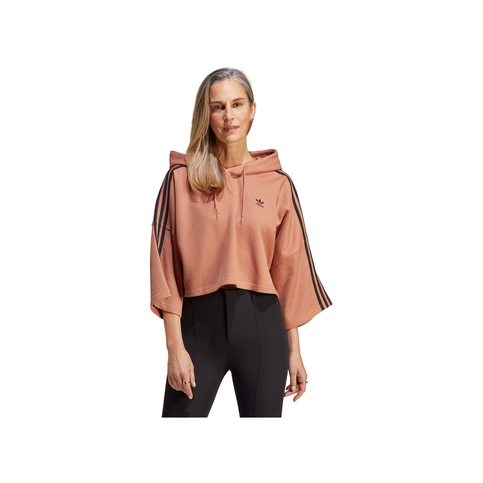 adidas Sudadera Mujer CROPPED HOODIE vista trasera adidas Sudadera Mujer CROPPED HOODIE vista trasera