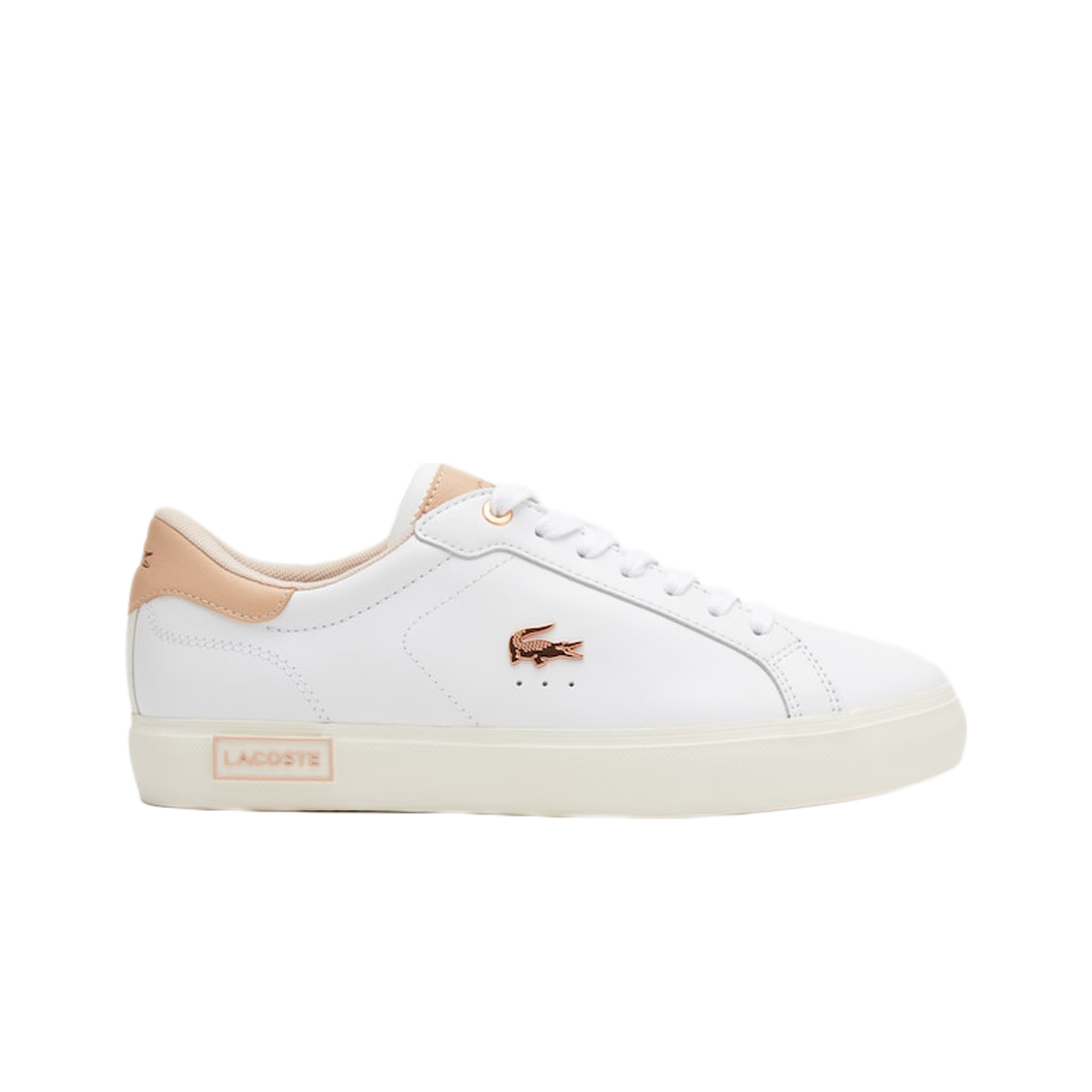 Lacoste Zapatillas Mujer POWERCOURT BLUSH LEATHER SNEAKERS lateral exterior Lacoste Zapatillas Mujer POWERCOURT BLUSH LEATHER SNEAKERS lateral exterior