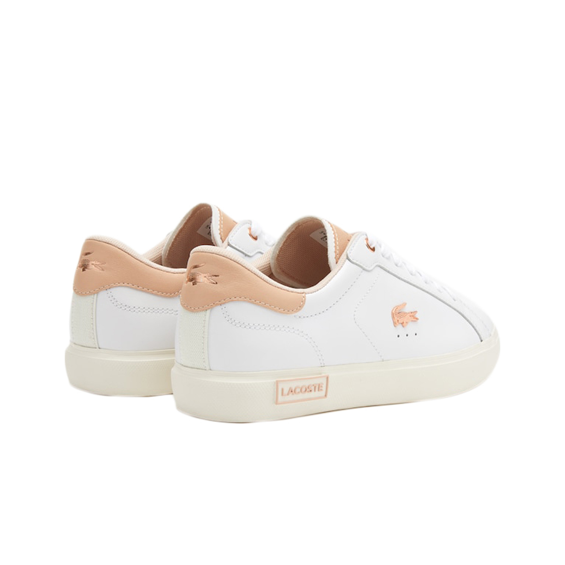 Lacoste Zapatillas Mujer POWERCOURT BLUSH LEATHER SNEAKERS lateral interior Lacoste Zapatillas Mujer POWERCOURT BLUSH LEATHER SNEAKERS lateral interior