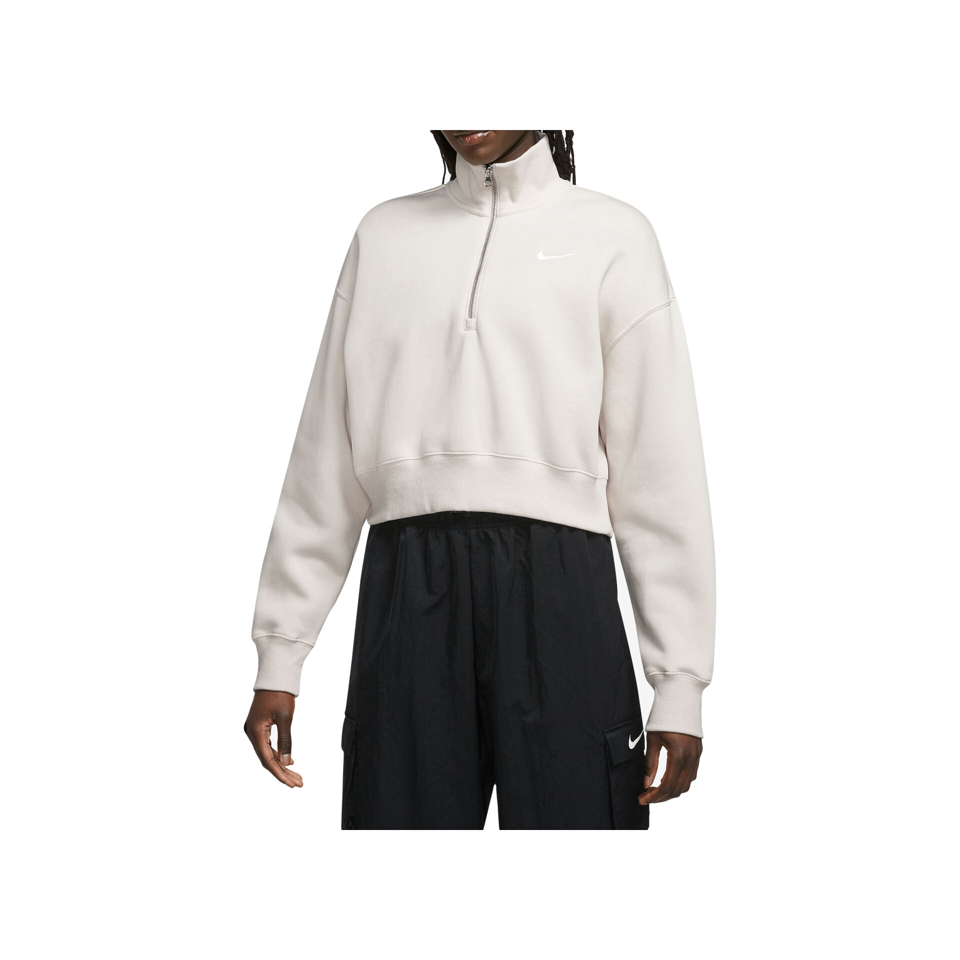Nike Sudadera Mujer W NSW PHNX FLC QZ CROP vista frontal Nike Sudadera Mujer W NSW PHNX FLC QZ CROP vista frontal