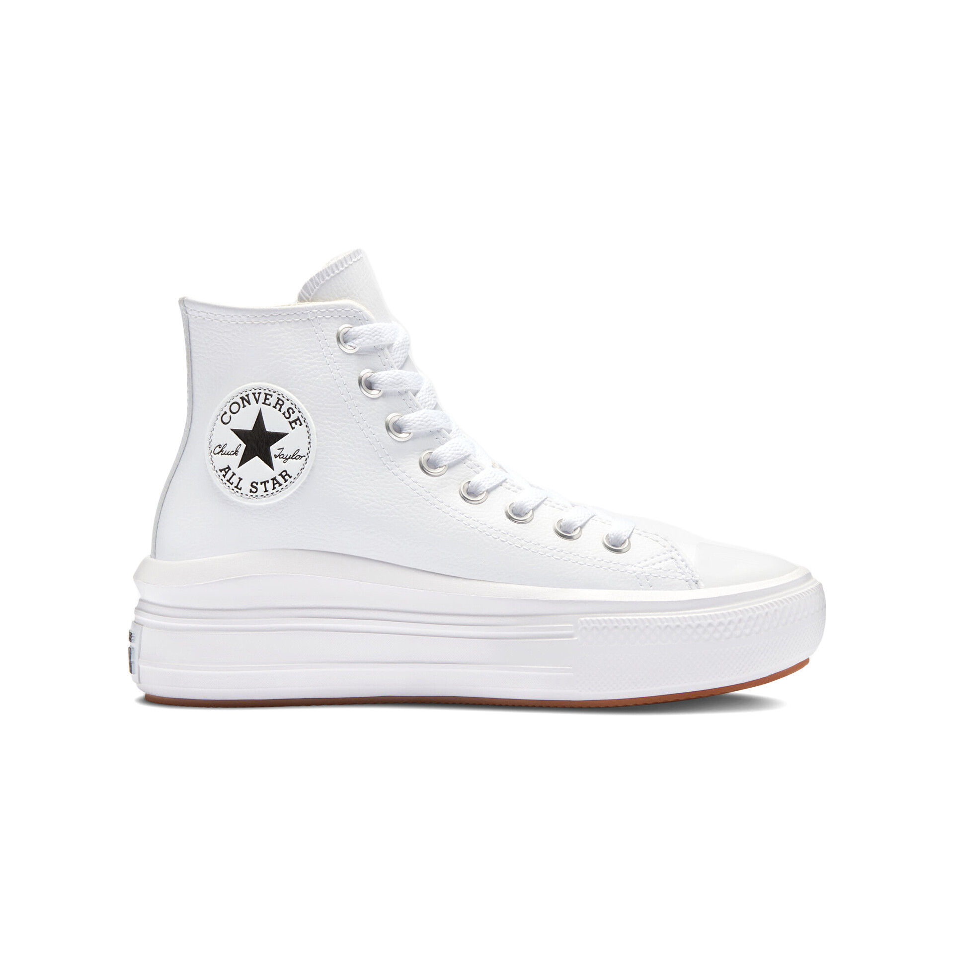 Converse Zapatillas Mujer CHUCK TAYLOR ALL STAR MOVE PLATFORM FOUNDATIONAL LEATHER lateral exterior Converse Zapatillas Mujer CHUCK TAYLOR ALL STAR MOVE PLATFORM FOUNDATIONAL LEATHER lateral exterior