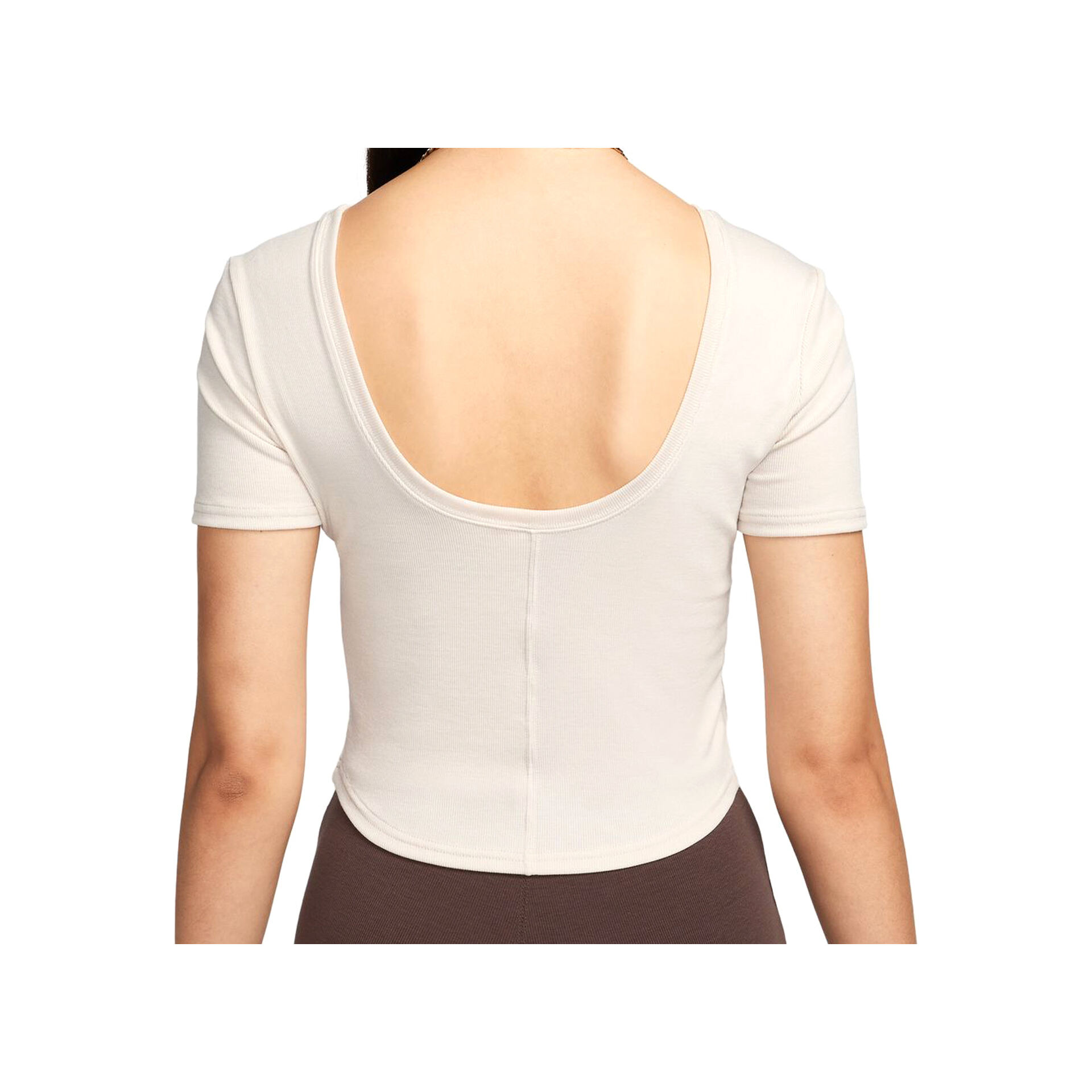 Nike Camiseta Mujer W NSW NK CHLL KNT MRIB SS TOP vista trasera Nike Camiseta Mujer W NSW NK CHLL KNT MRIB SS TOP vista trasera