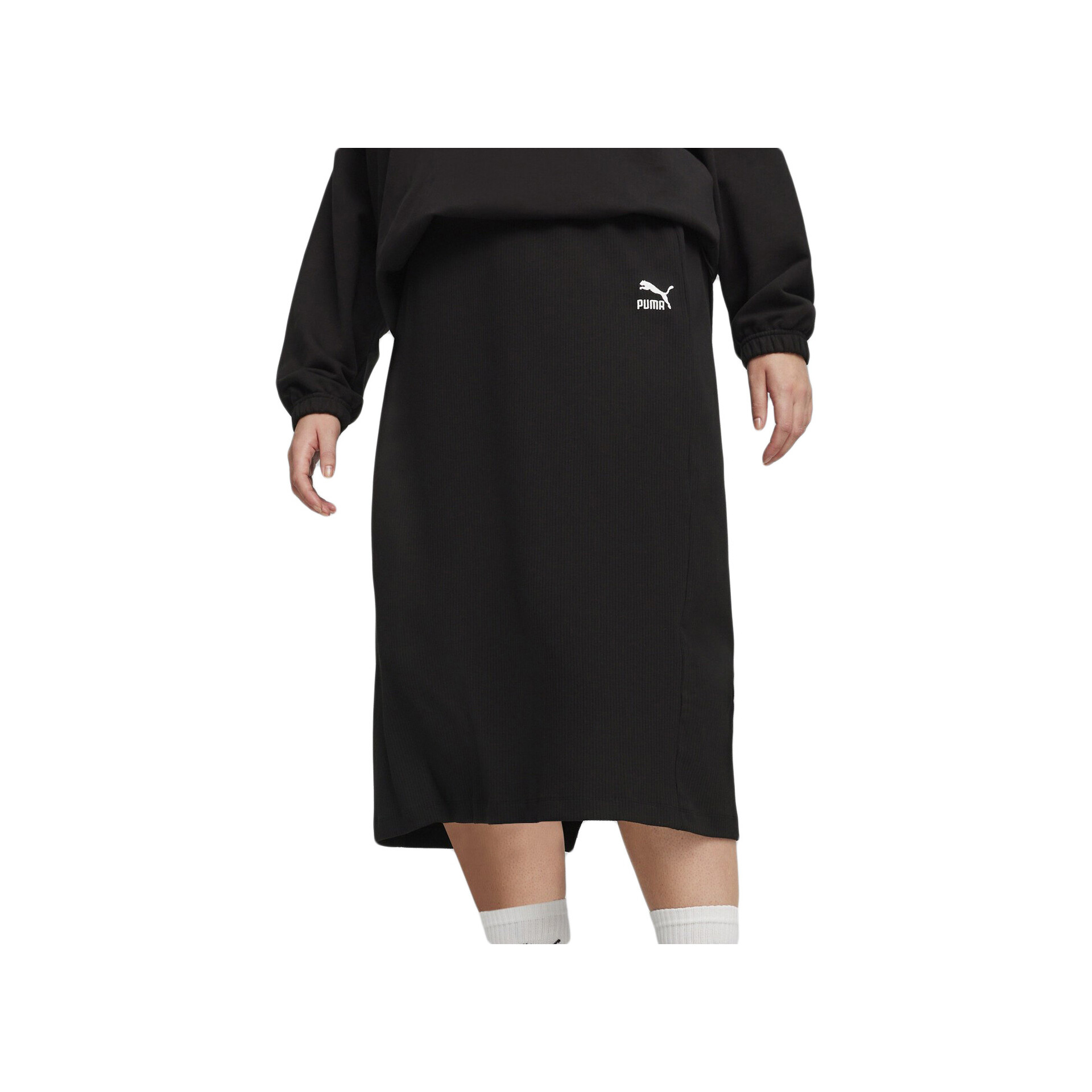 Puma Falda Classics Ribbed Midi vista frontal Puma Falda Classics Ribbed Midi vista frontal