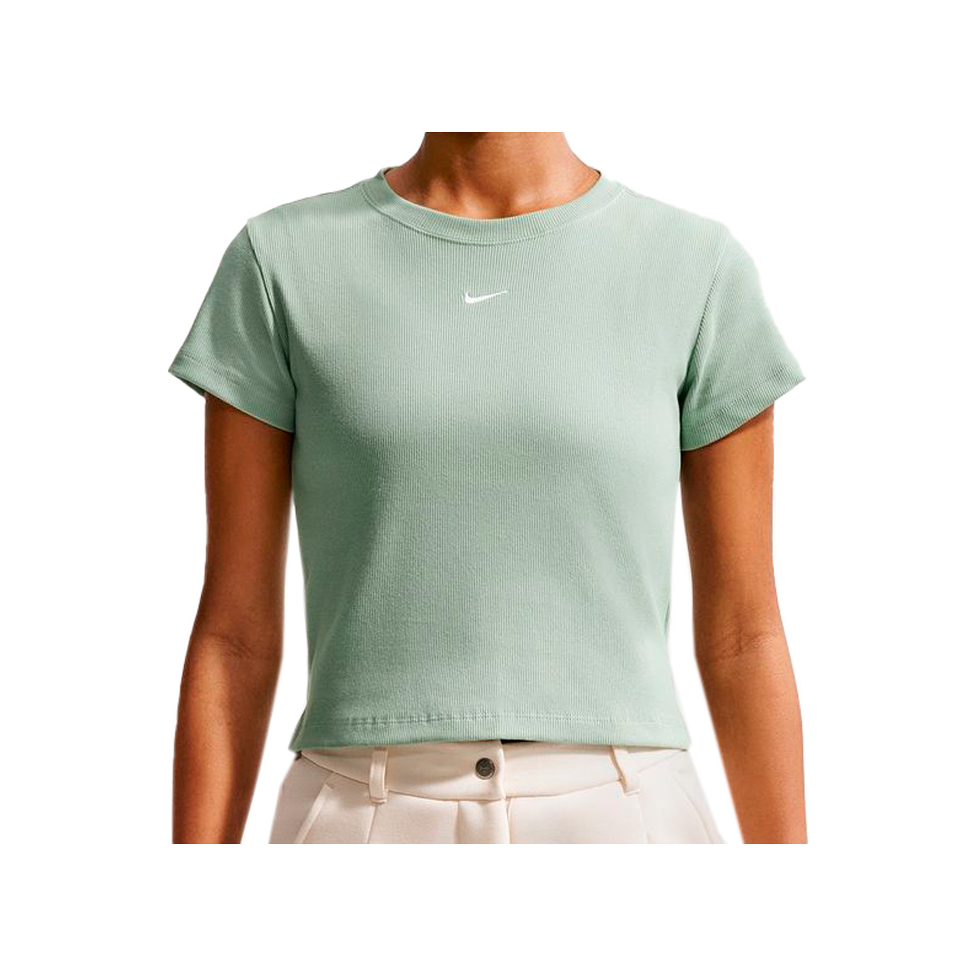 Nike w nsw rib tght ss tee Camiseta Mujer
